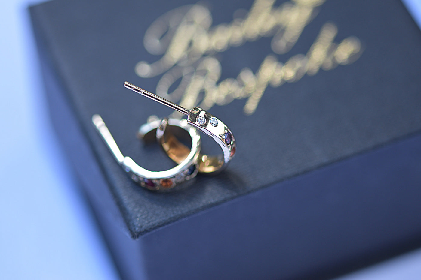 9ct Gold Beaten Hoops & Box