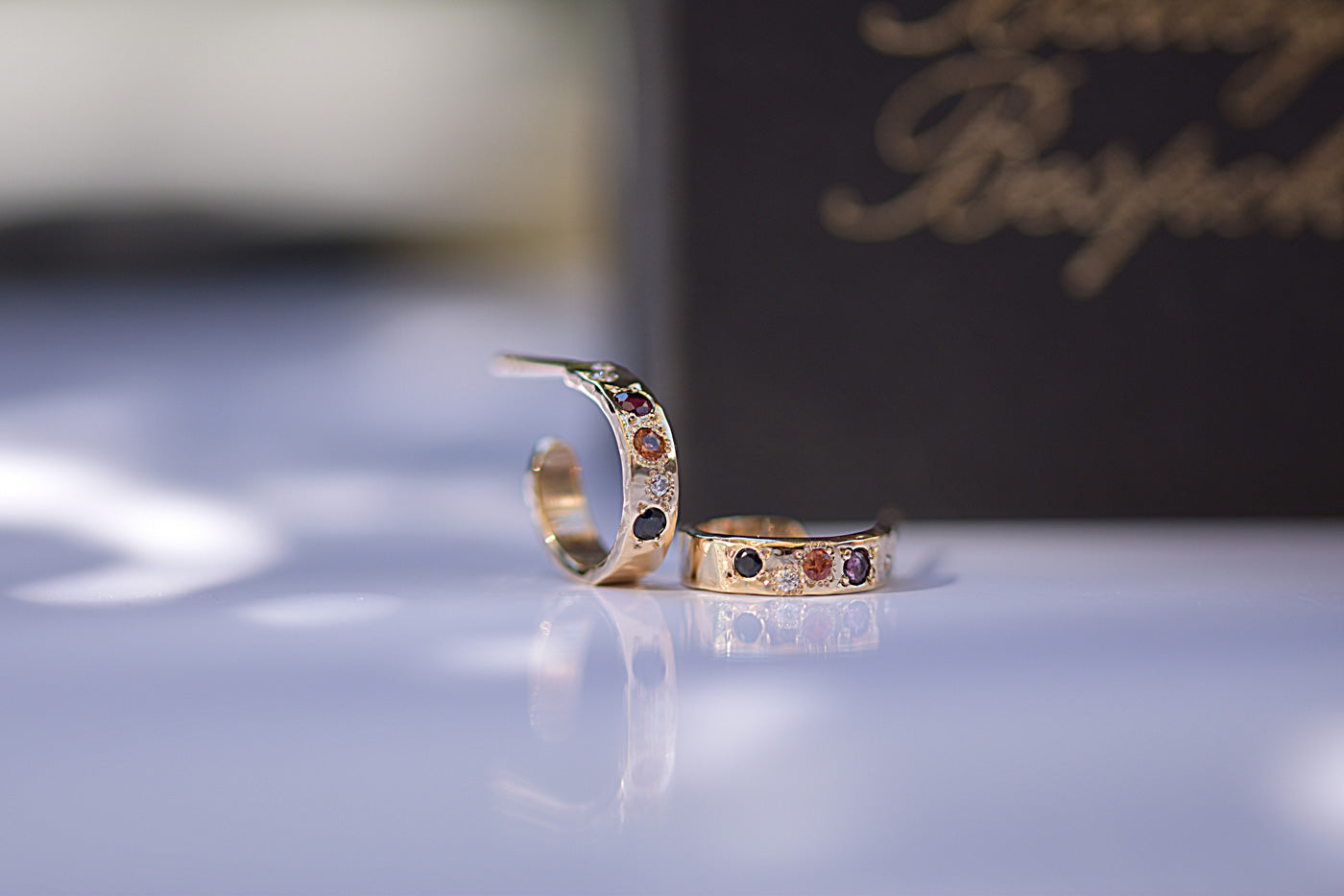 9ct Gold Beaten Hoops