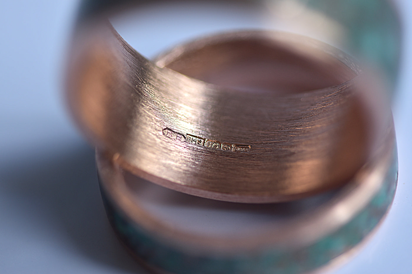 Matching Gold Inlay Wedding Bands showing Hallmark