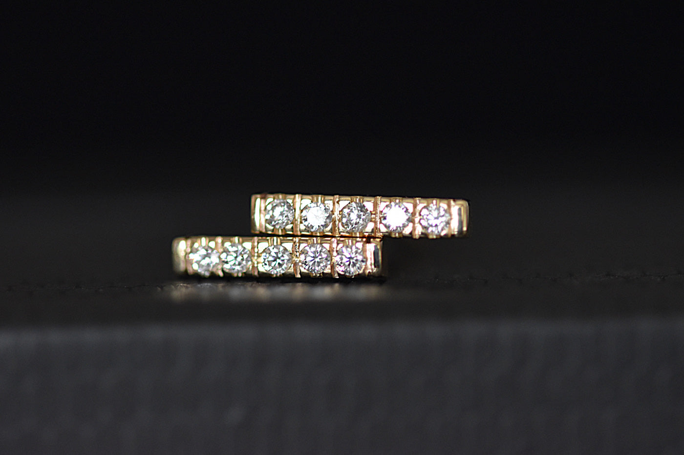 9ct Gold Moissanite Diamond Bar Studs