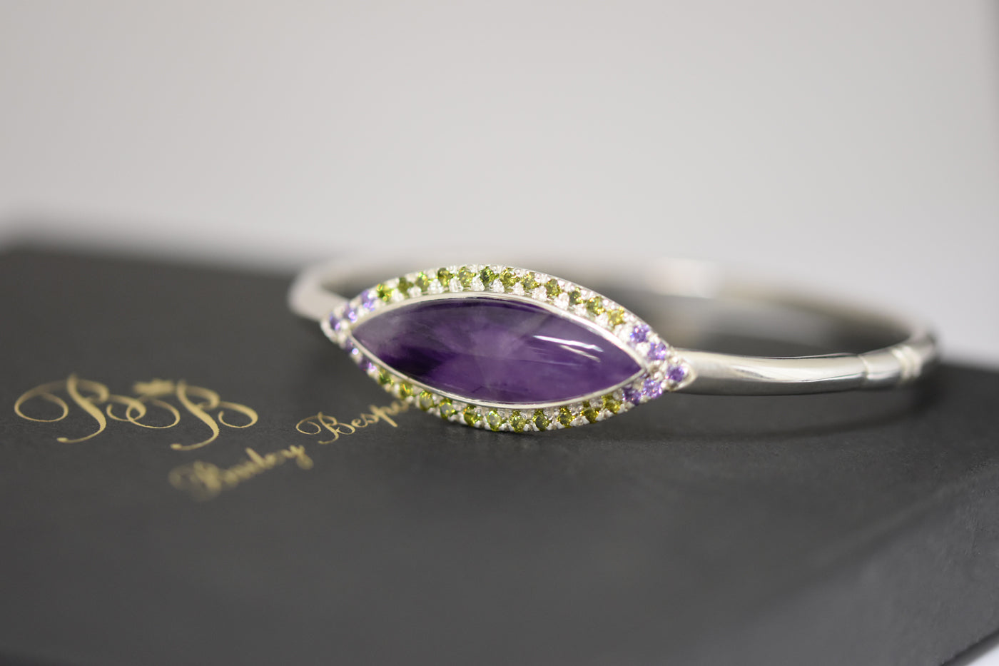 Large Amethyst Cuff Bangle
