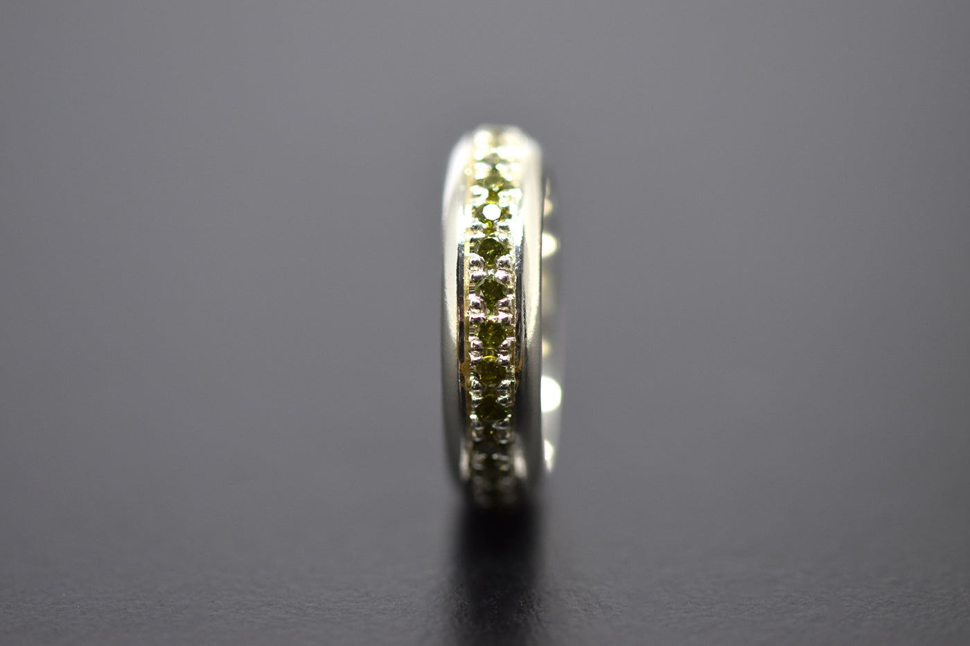 Endless Pavé Set Sapphire Wide Band Front View