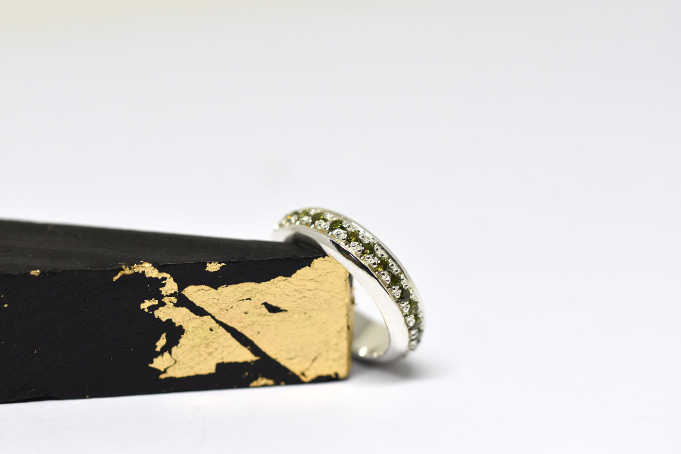 Endless Pavé Set Sapphire Wide Band Stood Up