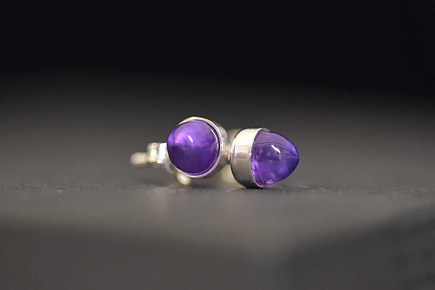 Purple Amethyst Bullet Studs