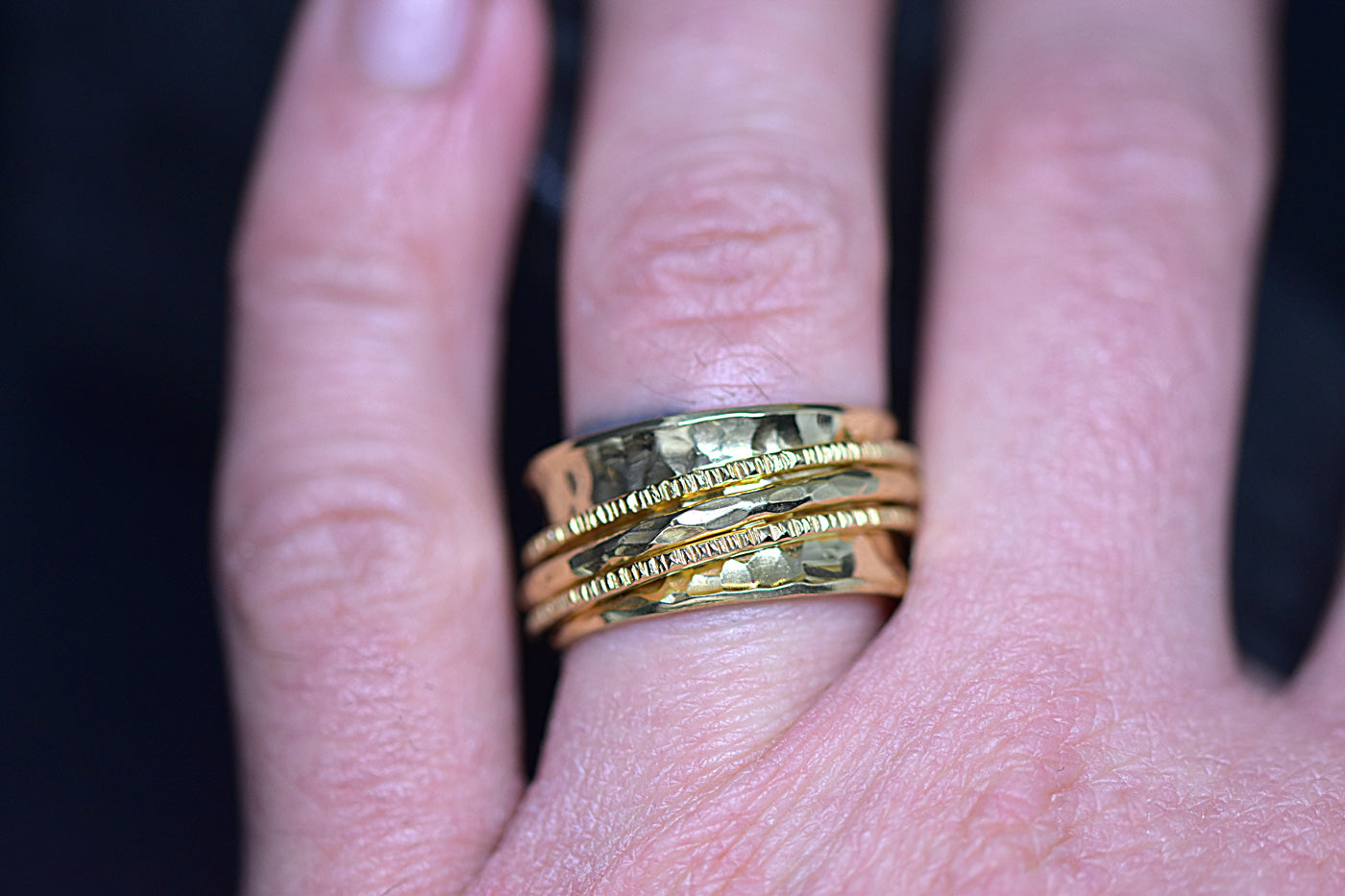 Luxe Spinner Ring 18ct Gold Plated Worn