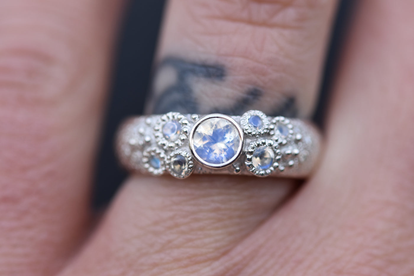 Magic Moonstone Ring Worn