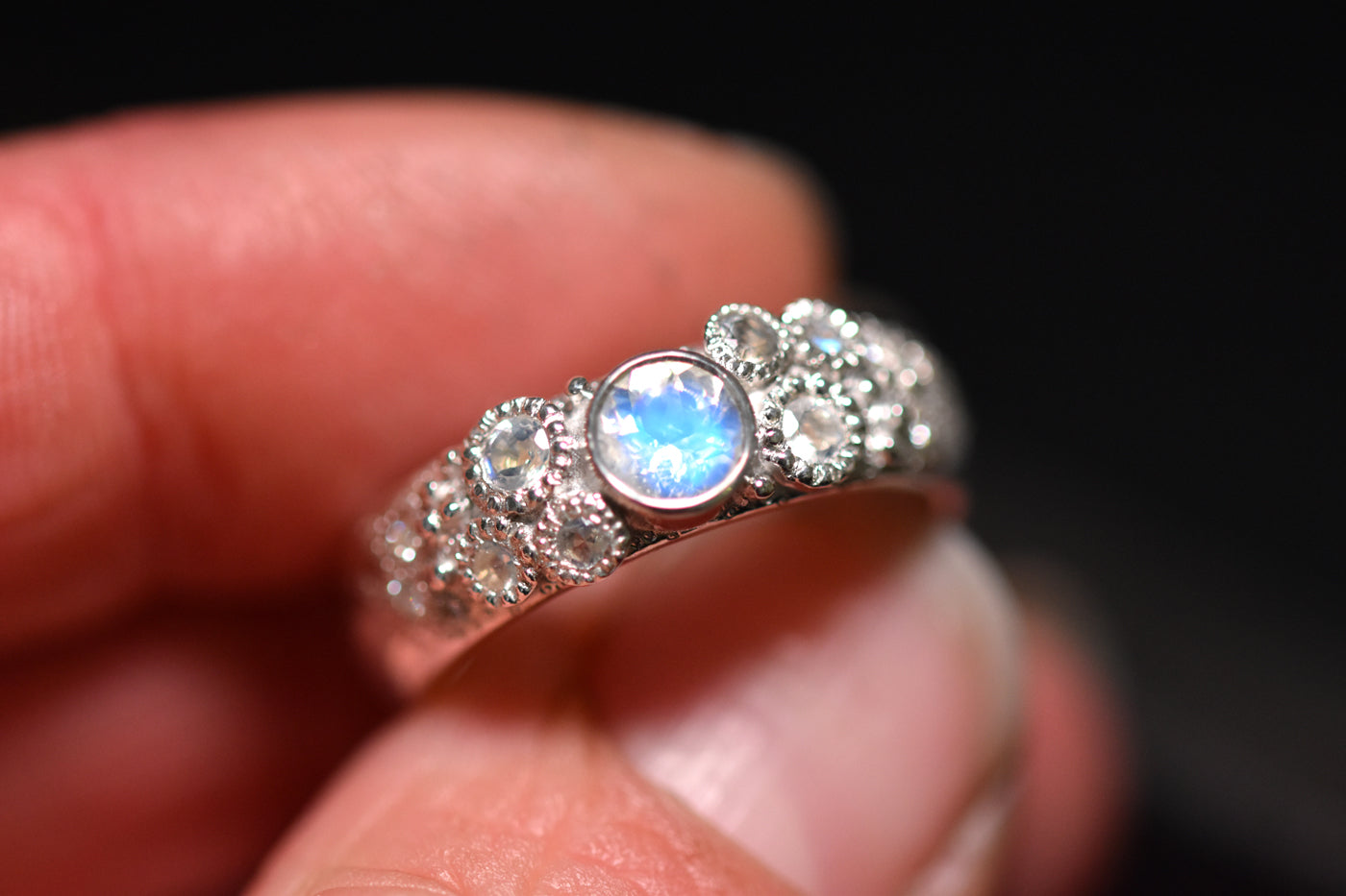 Magic Moonstone Ring in Hand