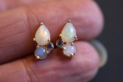 9ct Gold Opal Butterfly Earrings in Hand