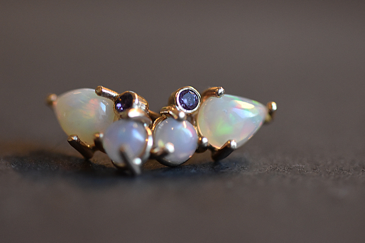 9ct Gold Opal Butterfly Earrings