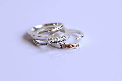 Stacking Claw Ring Set Laid Stacked